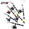 Portable 1.8m Telescopic Fishing Rod 5.5:1 Gear Ratio Spinning Fishing Reel Set With Fishing Line Fishing Gear Rod Combo