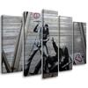 Five Piece Picture Canvas Print Banksy Mural Street Art