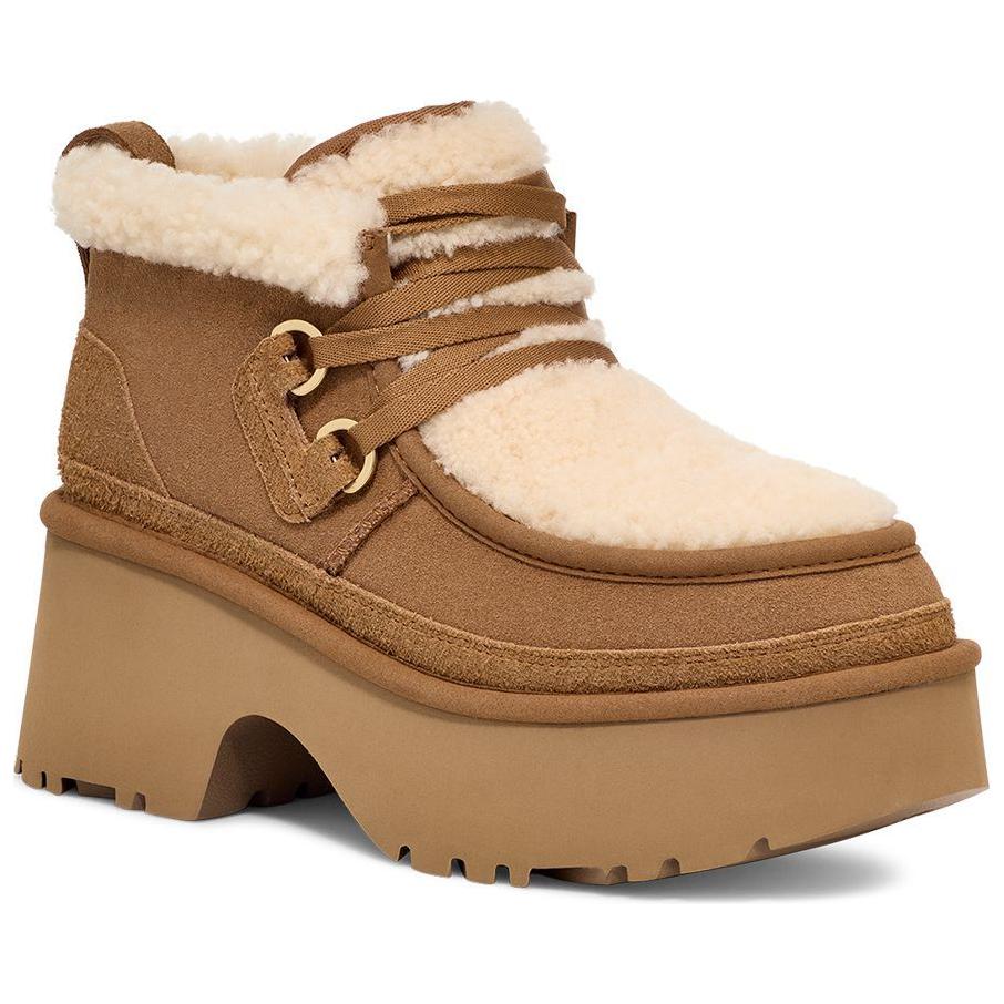 UGG Cow Split Leather Fashion Casual Short Boots Women Boots Chestnut 1167772-CHE