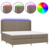 VidaXL Slat Bed Base with Mattress and LED, Upholstered Bed with Headboard, Double Bed, Adult Bedroom Bed, 3138825