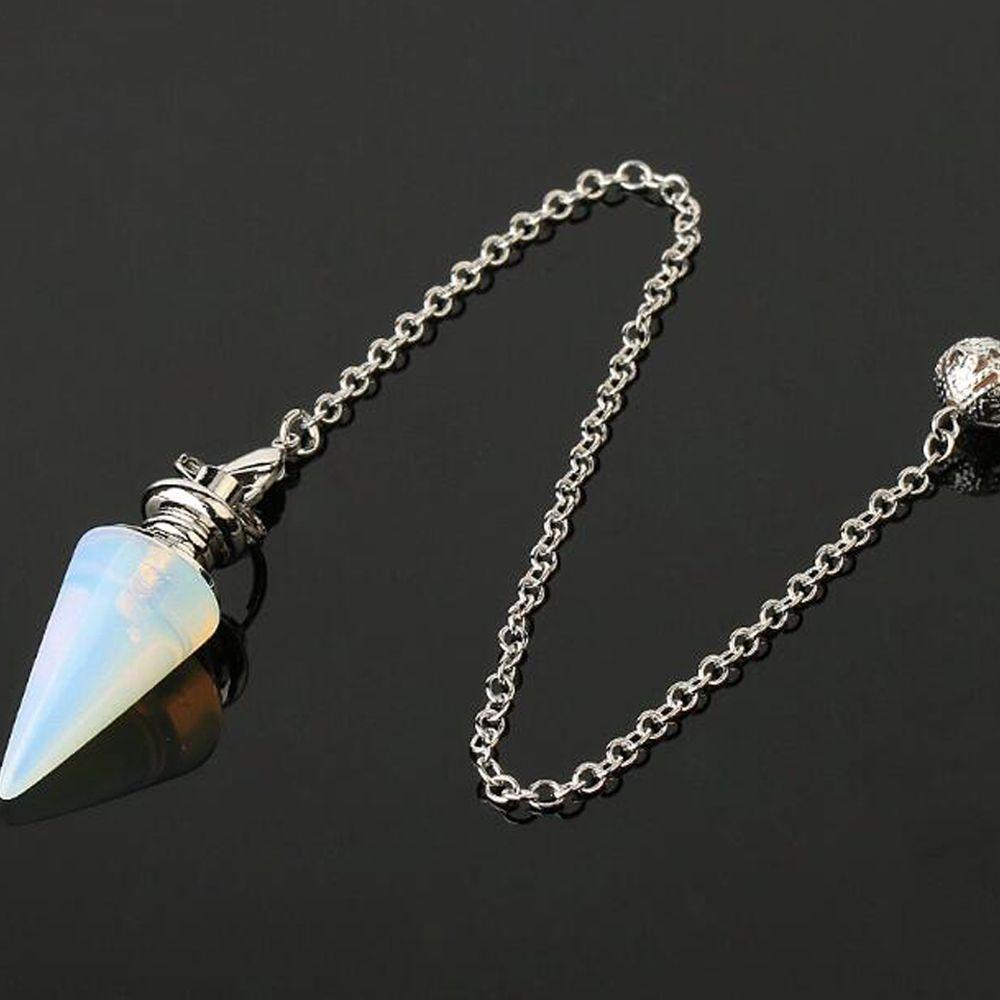 Stone Rose Quartz Gemstone Rock Conical Pendulum Amulet Reiki Pendulum Pendant Healing Crystal