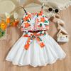 Toddler Baby Girls Floral Print Summer Skirt Sets Flower Lace Sleeveless Top Dress Suit Clothing Outfits