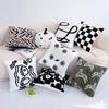 Flower Zebra Checkered Line Tiger Pattern Plush Cushion For Bedroom Lounge And