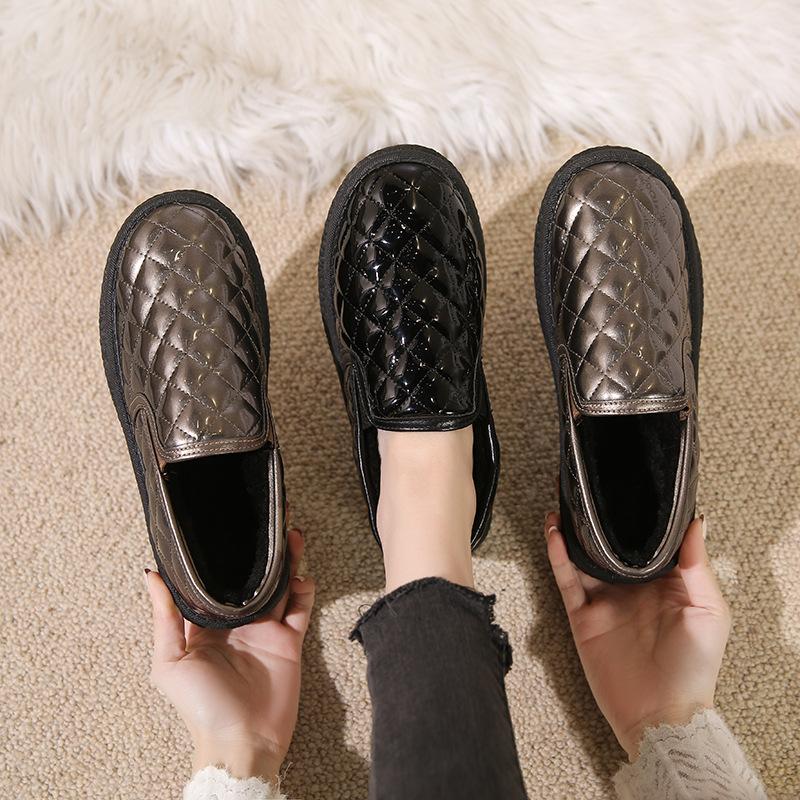 Woman Winter Shoes Plus Plush Keep Warm Casual Slip-on Flat Shoes Ladies Comfort Warm Loafers