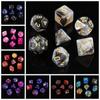 7PCS/Set Polyhedral Acrylic Dice Digital Mixed Color Dice Pearlescent Dice for Math Teaching