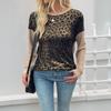 New Style Street Retro Trendy Long-sleeved Round Neck Leopard Print Sweatshirt Top for Women