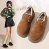 Winter Warm Cotton Shoes Women's One-pedal Retro Comfortable Flat-bottomed Women's Velvet Women's Thick-soled Leisure