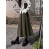 Autumn Winter Women's Plus Size Retro Corduroy Midi Skirt Loose Slim-Fitting A-Line Umbrella Skirt