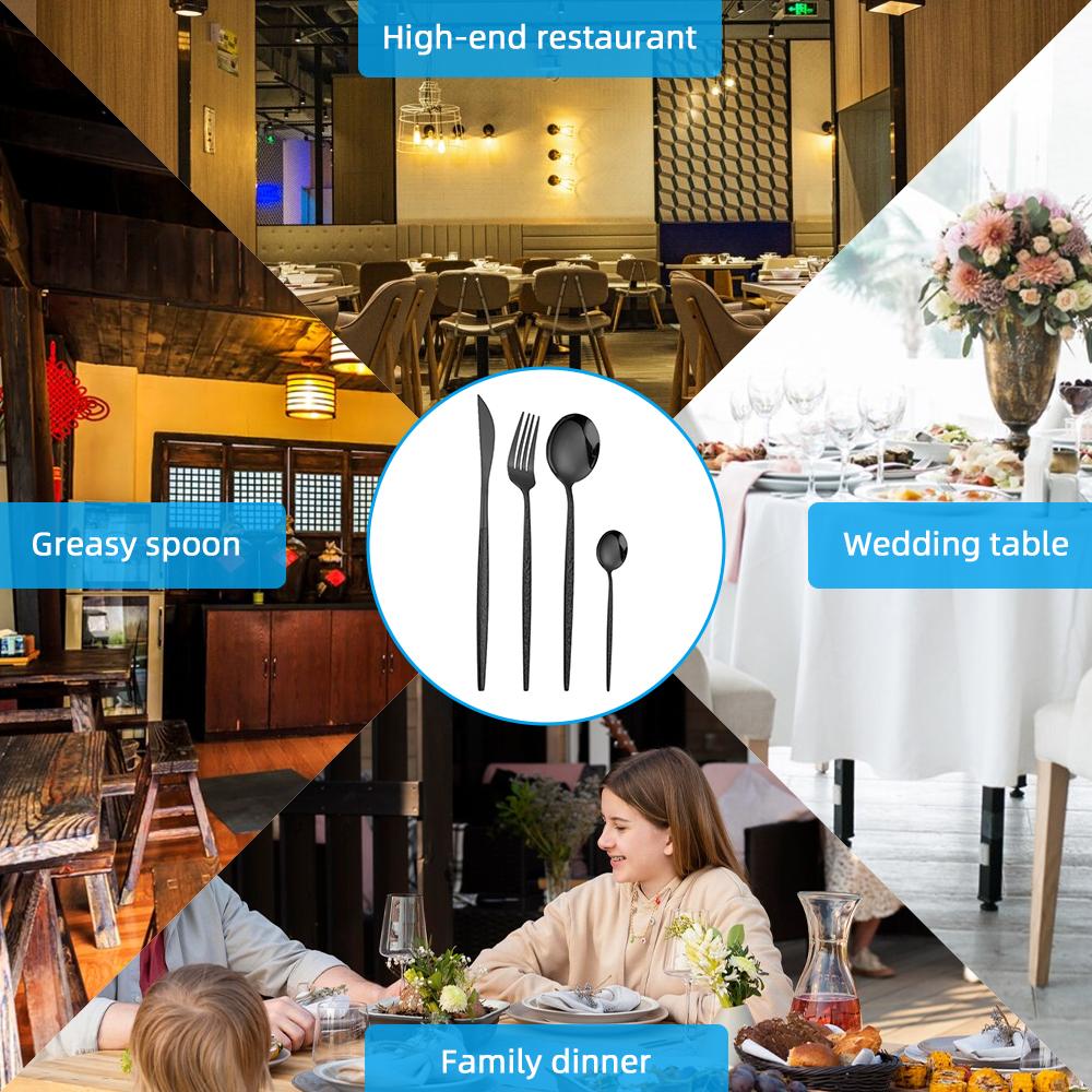 Набор столовых приборов из 24 предметов для 4 наборов столовых приборов из нержавеющей стали. Набор столовых приборов включает вилки, ножи.