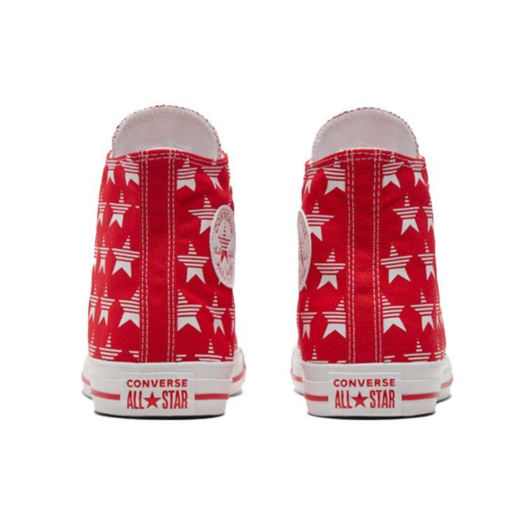 Converse Chuck Taylor All Star Canvas Full Print Stars High Top Skate Shoes Unisex Sneakers White Red 168807C