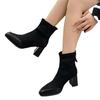 Pointed Toe Chunky Winter Women Ankle Boots Suede Designer Sexy High Heels Shoes  Trend New Brand Pumps Goth Botas De Mujer