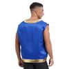 Mens Toad Vest Costume Open Front Metallic Shiny Trim Contrast Waistcoat