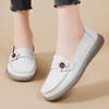 Comforty Fashion Sneakers Slip On Loafers Breathable Walking Shoes Women Flats Soft Hand-stitching Leather Casual Summer Shoes