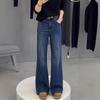 Plus Size High Waist Stretch Flare Jeans for Women - Slimming Wide-Leg, Floor-Length Pants Spring 2025.