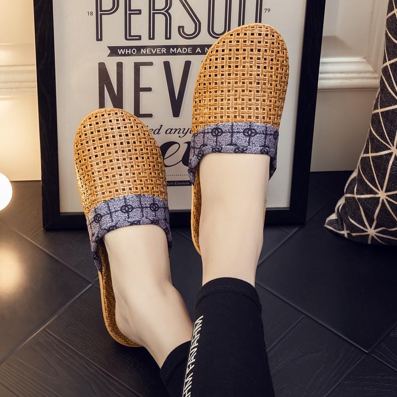 Fashion Home Indoor Linen Slippers Men Women 2025 Summer New Retro Style Couple Home Slippers Non-Slip and Wear-Resistant Couple Sandals