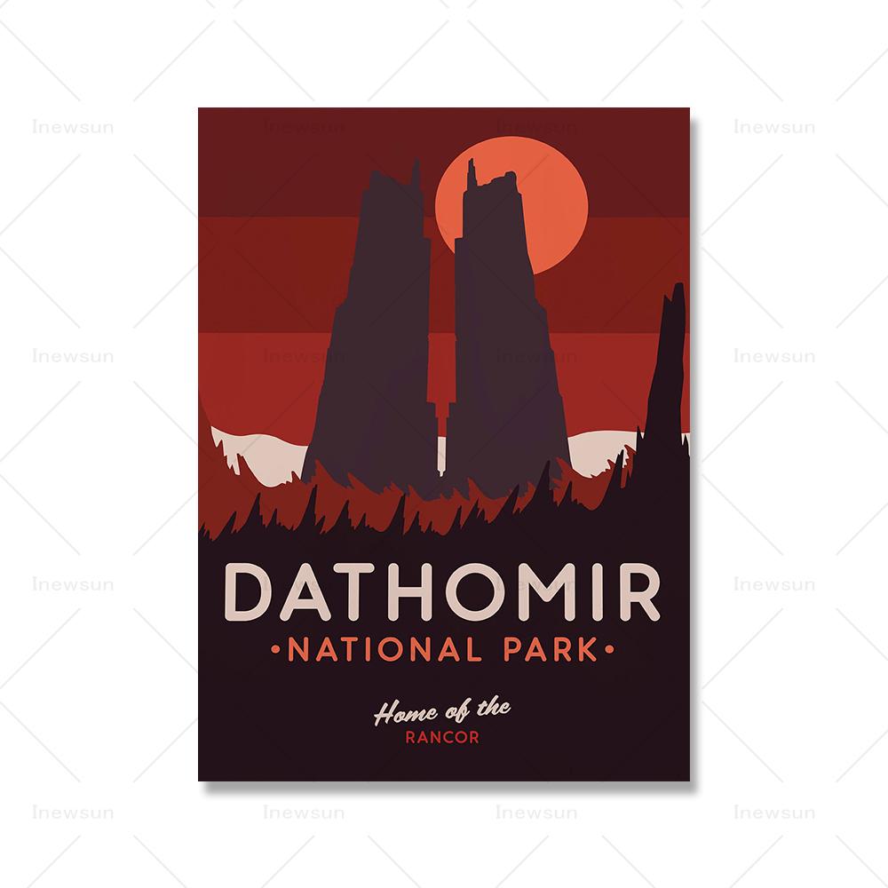 Planet Poster Galaxy Star Attraction Canvas Painting Tatooine Endor Gift Wall Art Retro Space Landscape Print Picture Room Decor