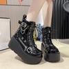 Fashion New Gothic Punk Style Platform Cosplay Women Mid-calf Boots 2025 Autumn Winter Wedges Comfy Women Short Motorcycle Boots Shoes