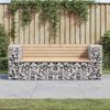 VidaXL Design Gabion Garden Bench 184x71x65.5 Cm Solid Pine Wood 3196236