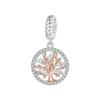 Bamoer Rose Gold Tree of Life Love Hreat Charm Beads for Women Jewelry Making 925 Sterling Silver Charm for Original Bracelet