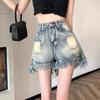 High Waist Denim Shorts Women Loose Fit Summer A Line Wide Leg Casual Shorts