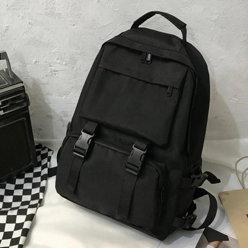 Simple Backpacks Large Capacity Travel Bag Solid Harajuku Student Schoolbag Backpack Women Man Bag Unisex