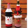 Kitchen Supplies Creative Flannelette Elderly Wine Bottle Cover, Snowman Wine Bottle Bag, Christmas Decoration, Knitted Cartoon Wine Bottle Cover
