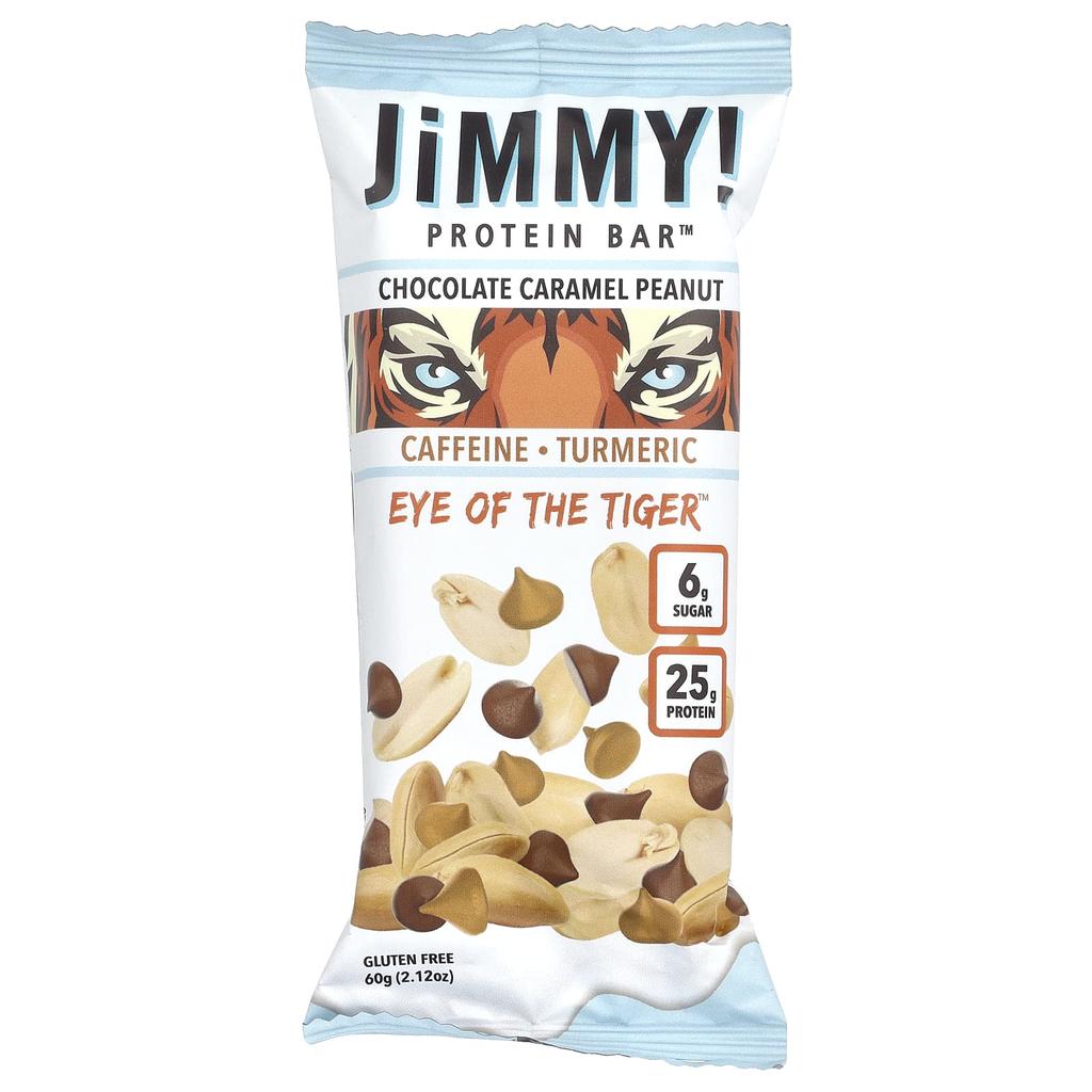 JiMMY! Bar with Various Benefits, Protein Bar, Chocolate Caramel Peanut, 12 Bars, 60g (2.12oz) Each