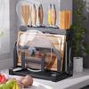 Table Top Knife Holder Cutboard Storage Rack Carbon Steel Kitchenware Organizer Shelf Tableware Kitchen Accessories