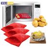 Microwave Potato Bag Reusable Express Microwave Potato Cooker Bag Baked Potato Cooker Perfect Potatoes 4 Minutes Red Baked Pouch