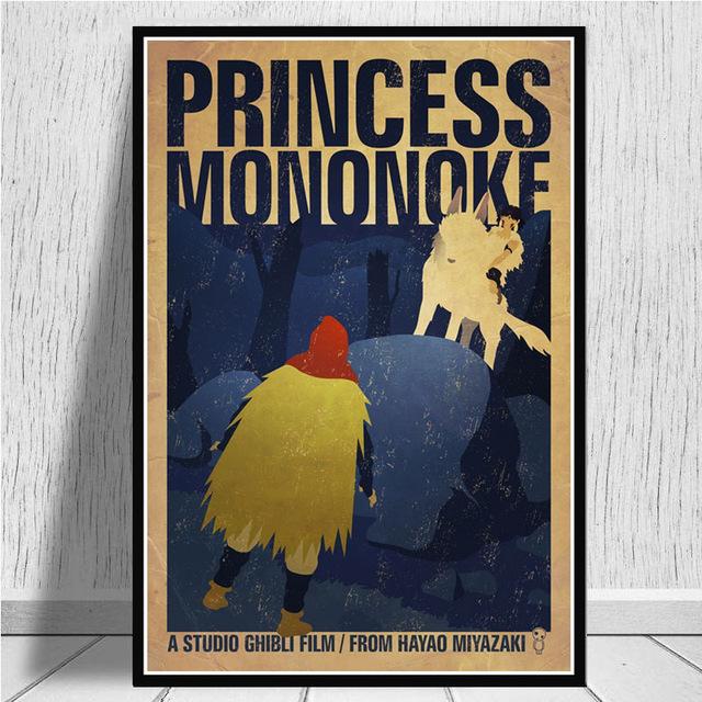Japan Anime Princess Mononoke Canvas Painting Posters and Prints Wall Art Pictures for Living Room Cuadros Home Decoration No Frame