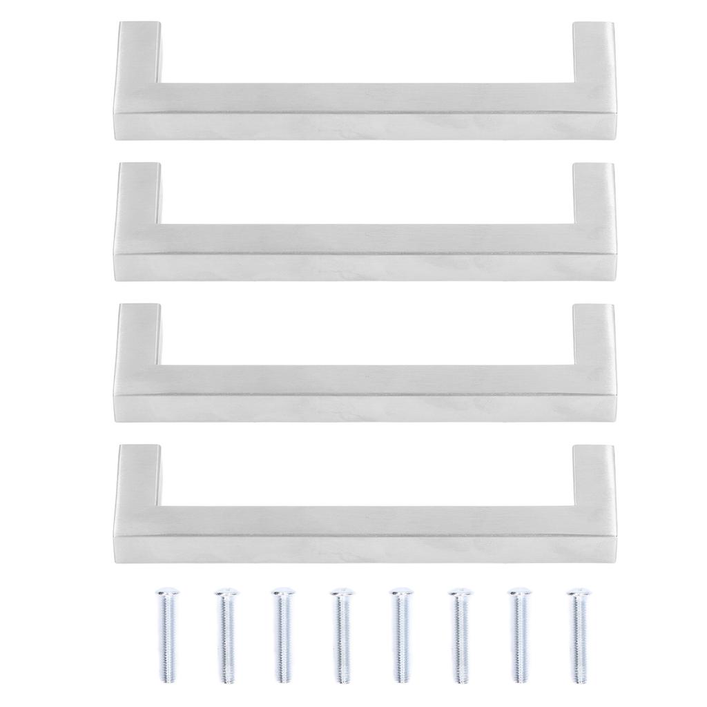 4Set Cabinet Handles 201 Stainless Steel Cupboard Pulls for Furniture Doors Desk Drawers12x12x96