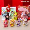 One Mini Labubu Lucky Cat Figure Cute Labubu Doll Toy Festive Home Decoration Car Ornaments Diy Accessories Kid Gifts