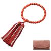 Kyoto Buddhist Altar Hayashi Prayer Beads for Pure Head Agate Bag Kyoto Prayer Beads Can Be Used by All Sects Women, Silk, Two-Color Tassel,