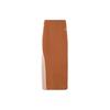 Originals Premium Knit Skirt Three Stripes Color Block Sports Long Skirt Women Skirts Wild-Brown JI7055