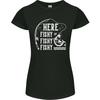 Here Fishy Fishy Funny Fishing Fisherman Womens Petite Cut T-Shirt
