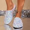 Fashion 2024 New Women's Autumn Baotou Bling Flat Sole Slipper Soft Sole Non Slip High Quality Sequins Sandals