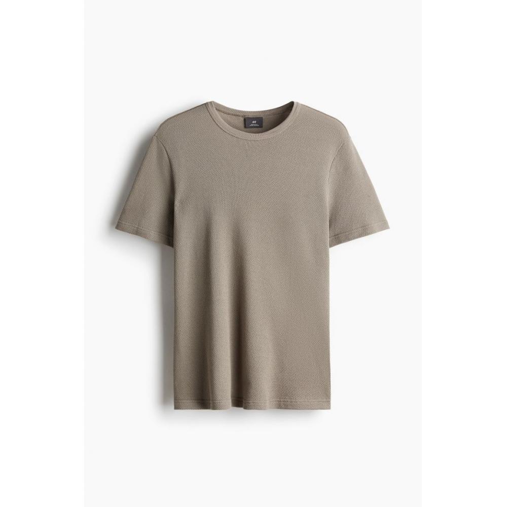 H M Regular FiT Pique T sHirT Beige