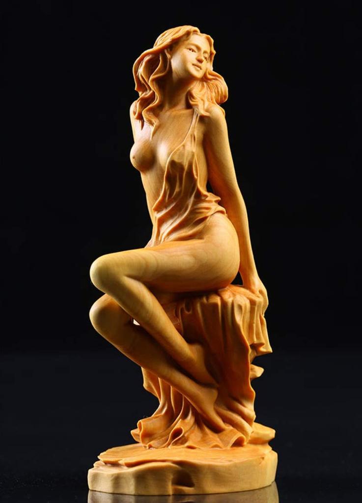 Wood Female Beautiful Beautiful Wooden Figurine Carving, Goddess, Nude, Girl, Woman, Sculpture,