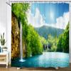 3d Printing Green Forest Waterfall Shower Curtains Waterproof Bathroom Curtain With Hooks Bath Curtain 180*200 Polyester Fabric