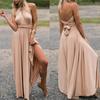 Cross Backless Sexy V Neck Bandage Strapping Dress Women Multiple Binding Methods Long Dress Dinner Party Club Dresses