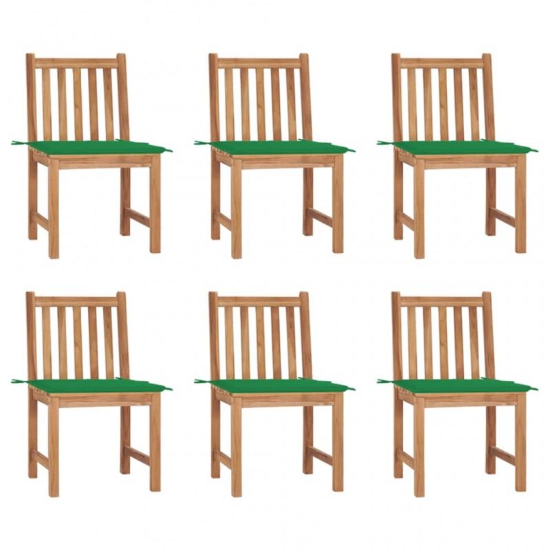 Day and Night - Day and Night Garden Chairs 6 Units with Solid Teak Wood Cushions