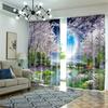 Moon Flower Swan Tree River Forest Natural View Window Curtain For Living Room Kids Bedroom Bathroom Kicthen Door Home Decor2Pcs