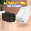 USB Phone Charger 150W 6 Ports PD Type C Fast Charge Wall Charger For iPhone 15 Samsung Xiaomi EU/US/UK Plug Phone Power Adapter