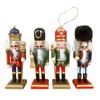 Five Sets Of 12cm Cute Cartoon Nutcracker Puppet Pendant Painted Wooden Man Christmas Tree Pendant