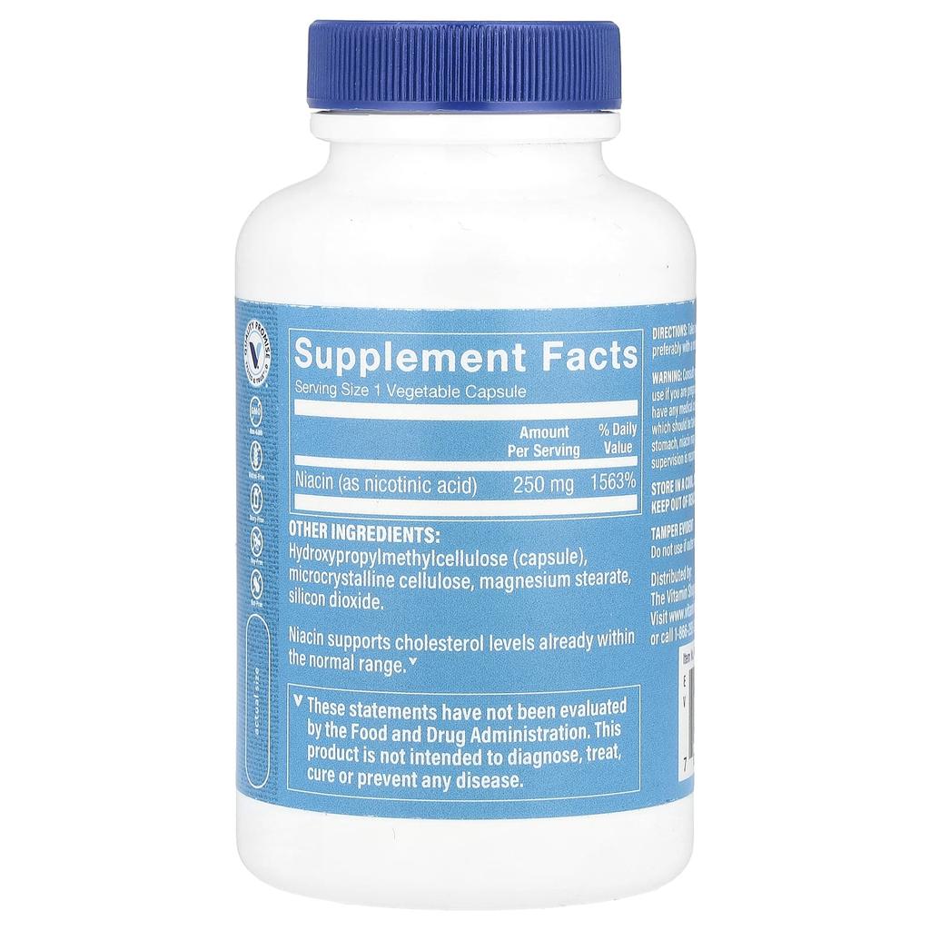 Niacin, 250Mg, 100 Veggie Caps