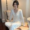 Long Sleeve Top&Pant 2PCS Female Sleepwear Cotton Pyjamas Suit Sweet Homewear Spring Summer Loungewear Pajamas Suit Nightwear