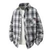 Men's Plaid Long-sleeved Shirt Trendy Versatile Simple Loose Youth Shirt