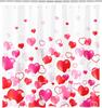 Valentine's Day Shower Curtain Pink Red Love Bathroom Romantic Polyester Waterproof Shower Curtain 180x180cm