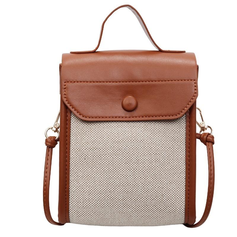 Simple and Fashionable Color-blocking Small Square Bag for Summer Casual Mobile Phone Bag Single-shoulder Crossbody Bag