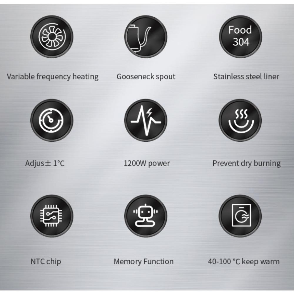 Intelligent Thermostatic Electric Kettle, Hand Brewing Kettle, Coffee Pot, Gooseneck Kettle